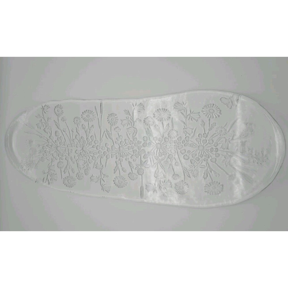 Vtg Kosta Boda Ulla Kjell Engman Rectangle Platter Wildflowers 17" Meadow